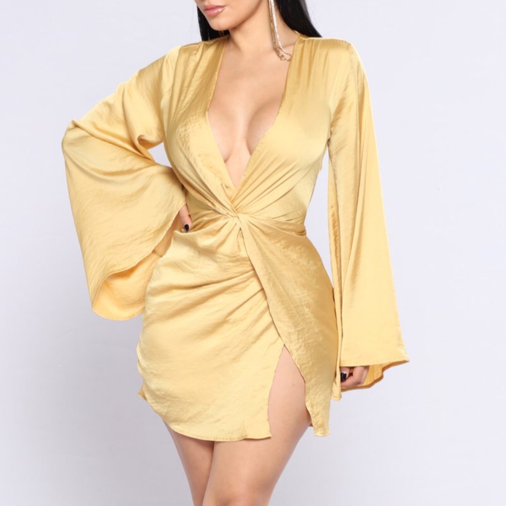 Satin Yellow Dress
